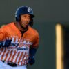 Hooks' Pedro Leon hits a home run, Wednesday, June 16, 2021, at Whataburger Field. This is Leon's sixth home run of the season.