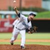 Hooks pitcher Michael Horrell (10) delivers a pitch in a Double-A baseball game against the Midland RockHounds at Whataburger Field in Corpus Christi, Texas on Wednesday, Sep. 7, 2022.