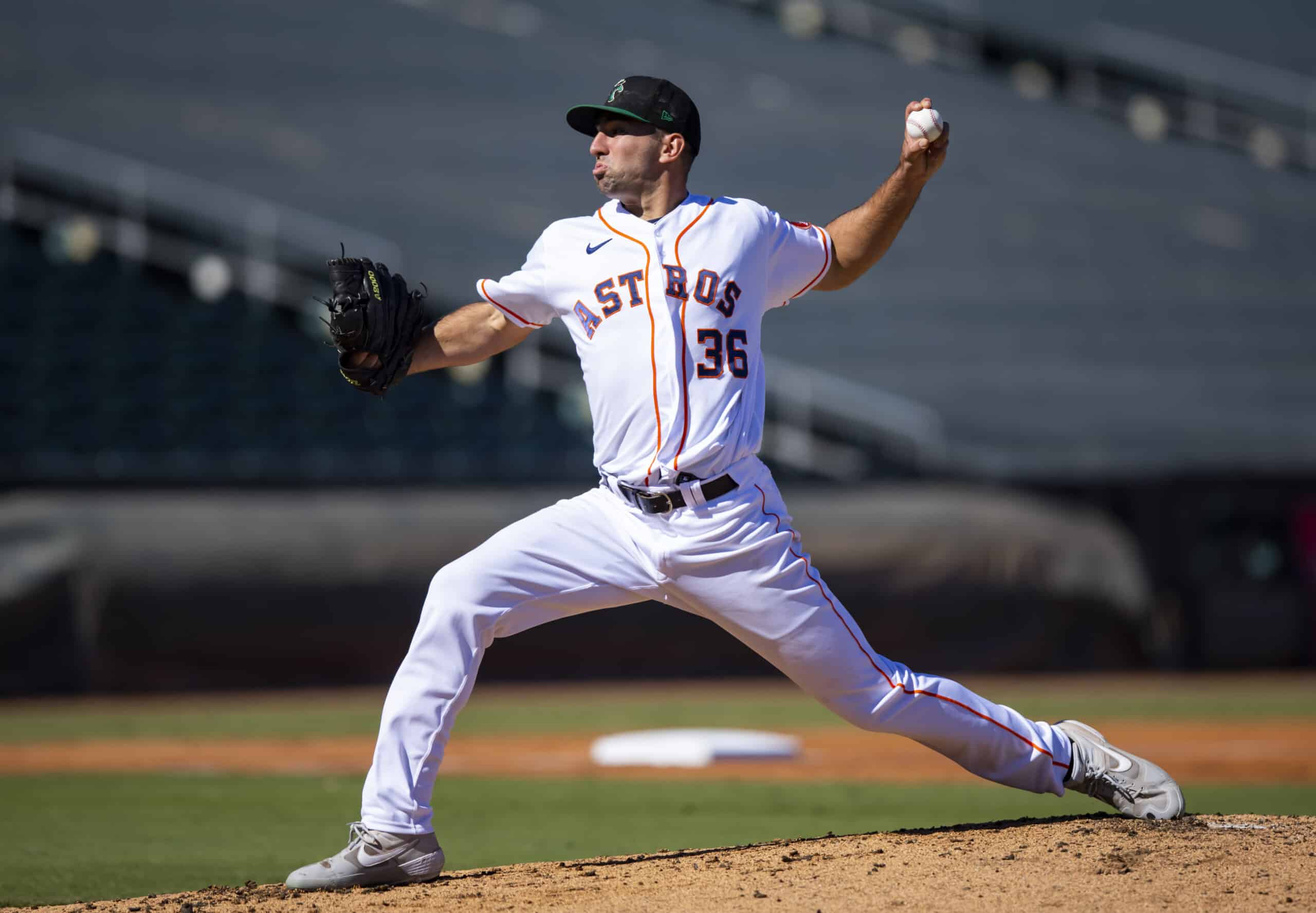 Oct 26, 2022; Surprise, Arizona, USA; Houston Astros pitcher Colton Gordon plays for the Surprise Saguaros during an Arizona Fall League baseball game at Surprise Stadium.