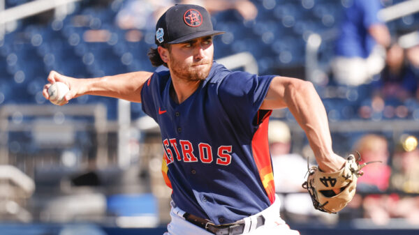 Feb 25, 2023; West Palm Beach, Florida, USA; Houston Astros pitcher Devin Conn throws a pitch during the eighth inning against the New York Mets at The Ballpark of the Palm Beaches.