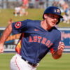 Feb 25, 2023; West Palm Beach, Florida, USA; Houston Astros outfielder Scott Schreiber rounds third base during the seventh inning against the New York Mets at The Ballpark of the Palm Beaches.