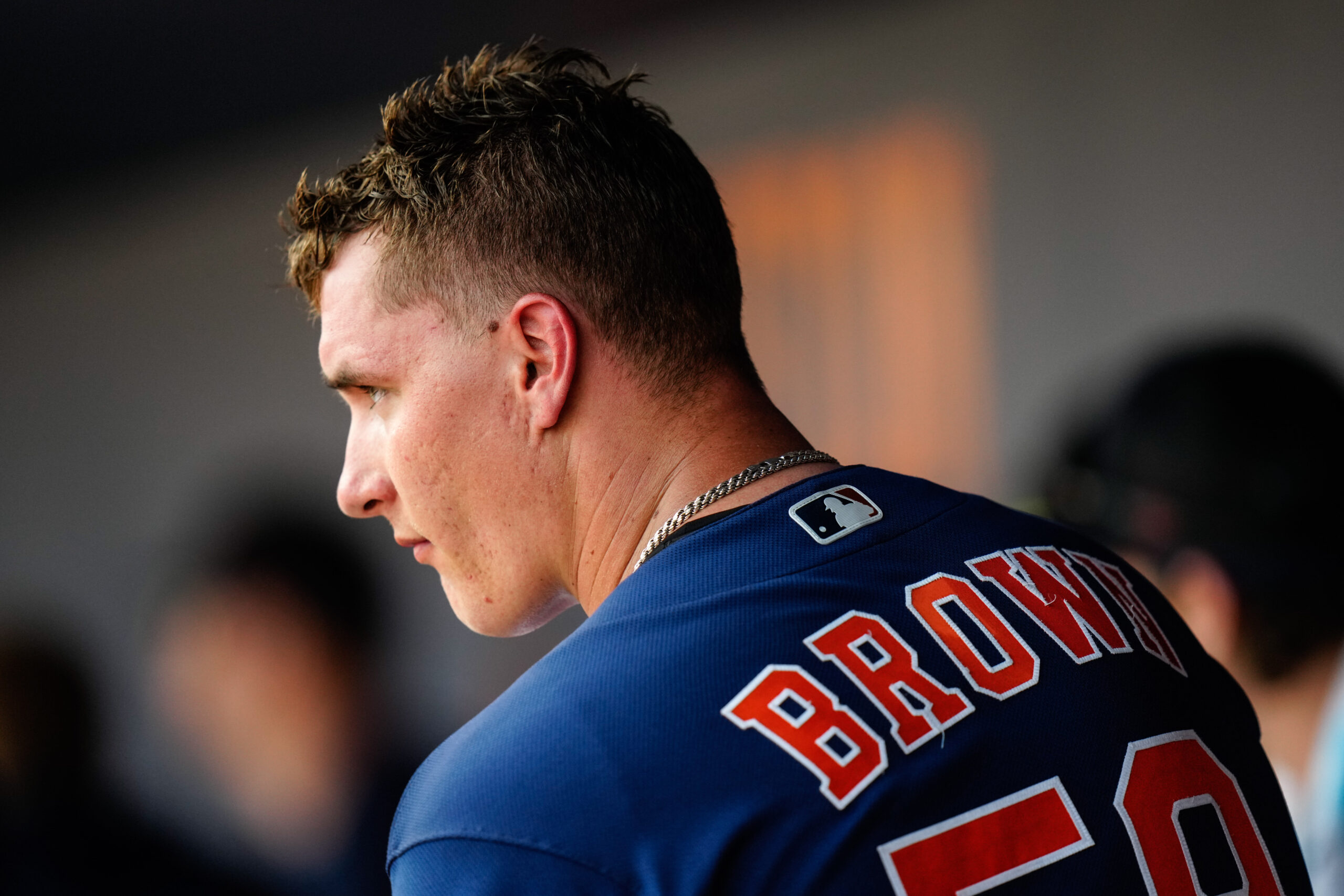 Mar 12, 2023; West Palm Beach, Florida, USA; Houston Astros starting pitcher Hunter Brown (58) walks to the mound against the Miami Marlins during the first inning at The Ballpark of the Palm Beaches.